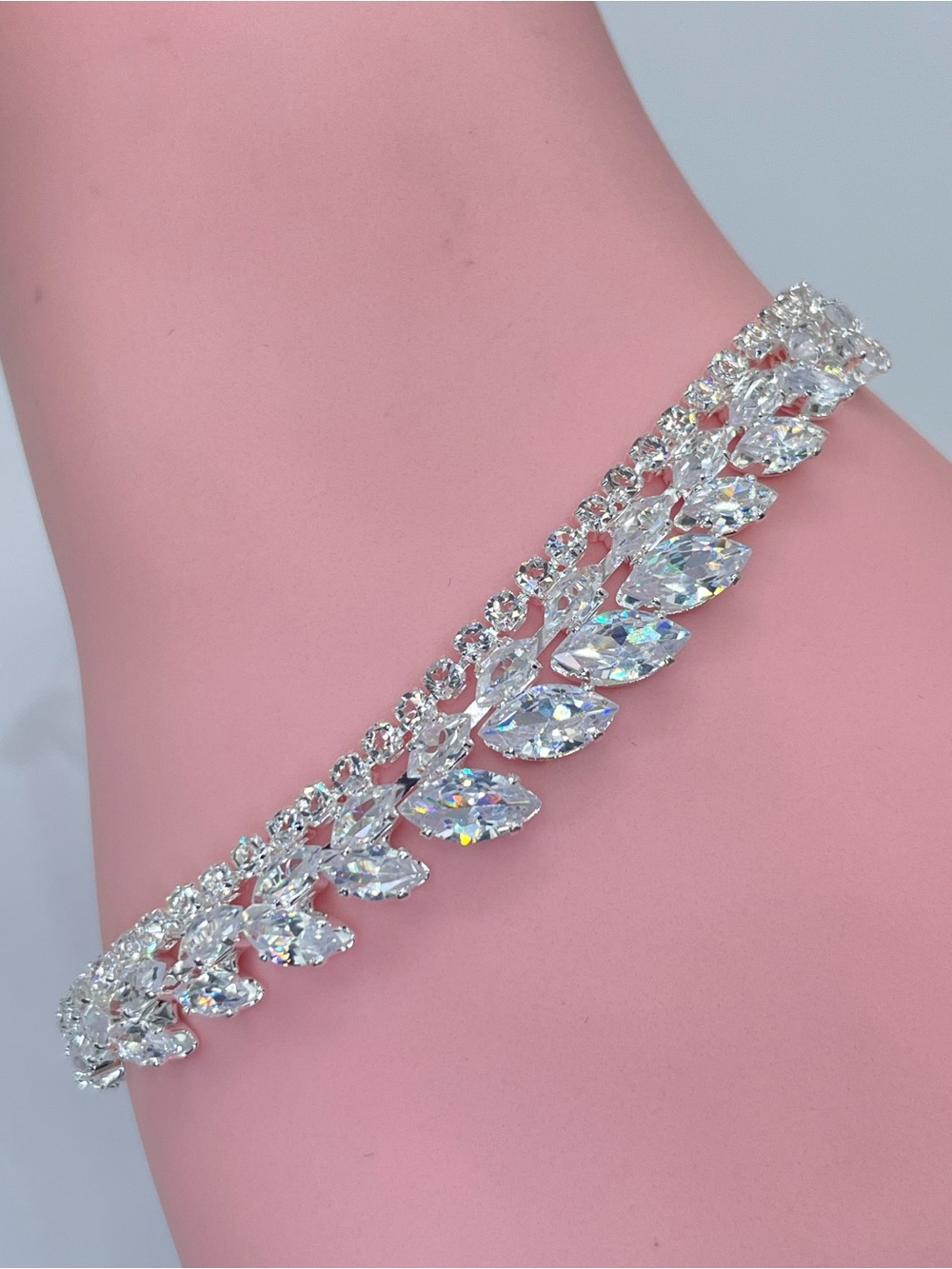 Swarovski Crystal Elements White Crystal Tennis Bracelet Bridal Formal